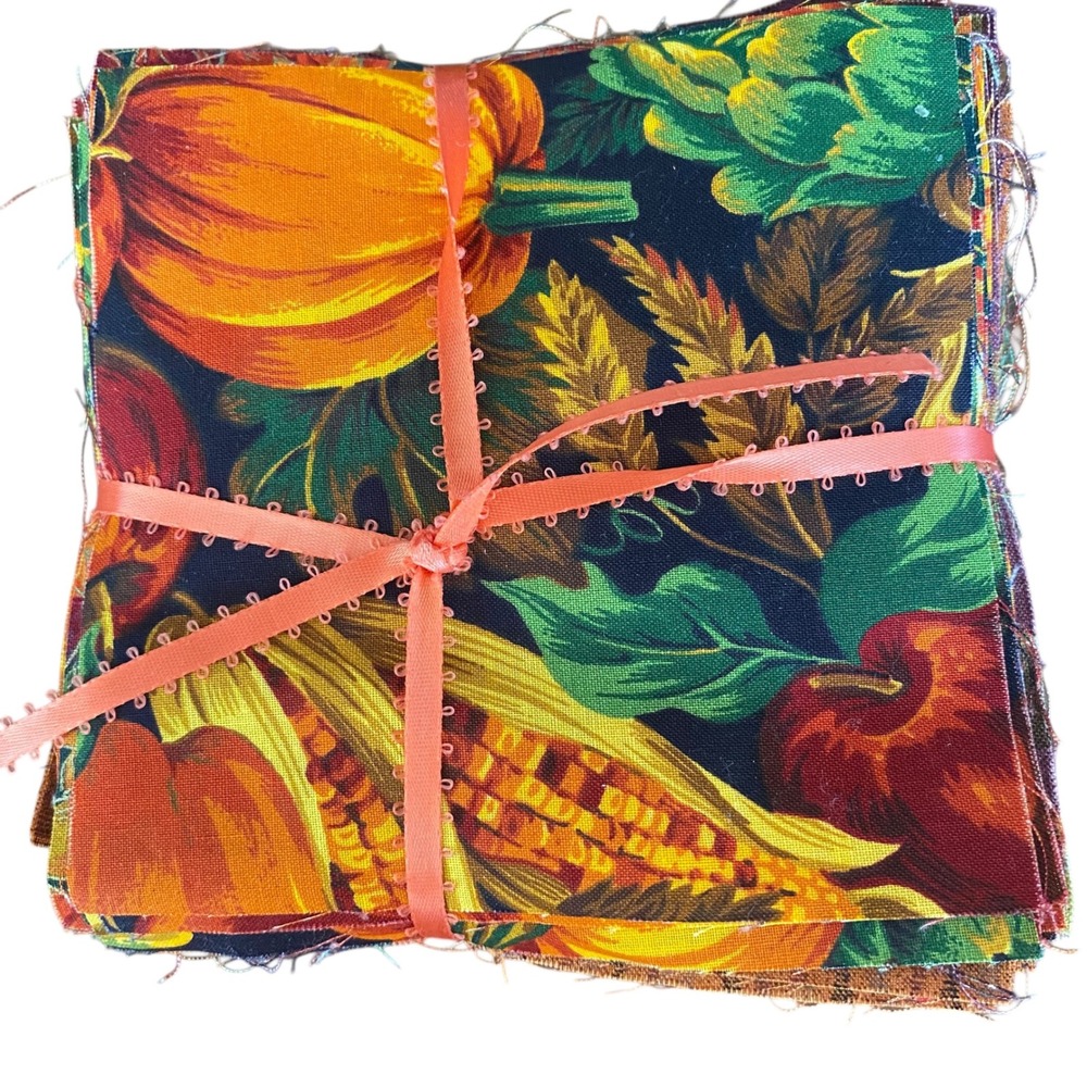 Autumn Harvest Cotton Fabric 94 Charm Pack 5"Squares Bundle Fall Quilt Patchwork